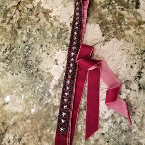 Beaded velvet belt